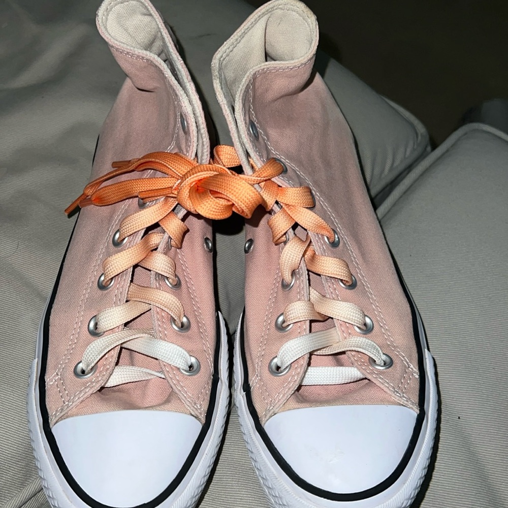 Converse Light Pink a High Top Platform Sneakers Size 10 Very Good Condition